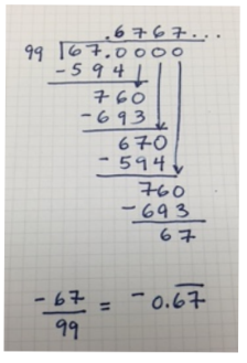 Handwritten Long Division