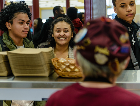 students at lunch counter