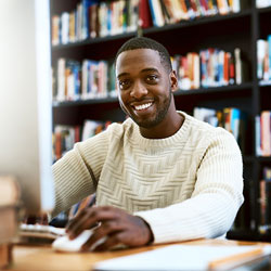 teacher at computer