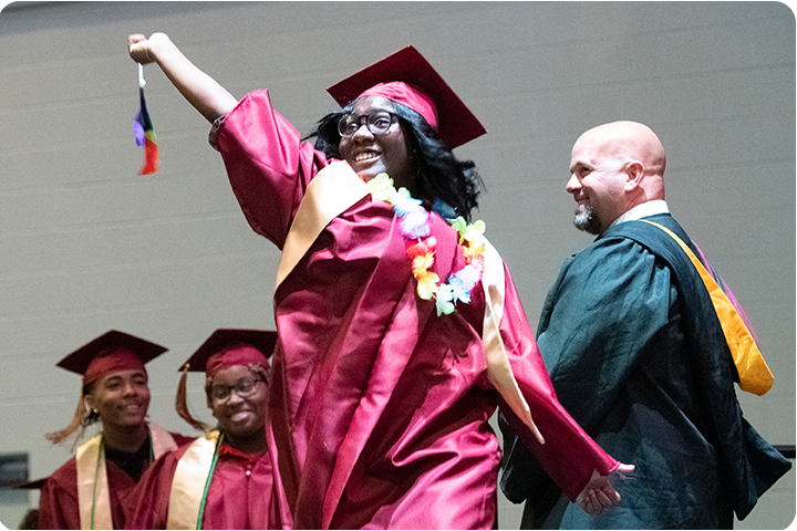 female graduating