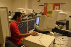 Student at computer